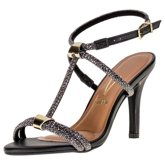 Vizzano Black and Gold Women's Sandals - Picture 1 of 7